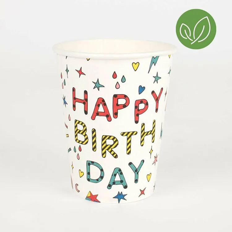 LOT VERRES ANNIVERSAIRE x8 