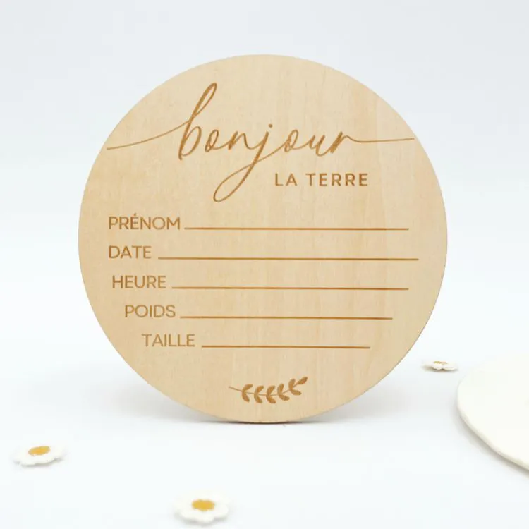 DISQUE NAISSANCE BOIS "BONJOUR LA TERRE" AVEC ETUI