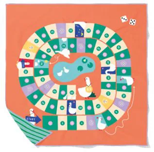 SERVIETTE DE JEUX XL - ORANGE JEU DE L'OIE