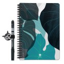 CAHIER REUTILISABLE A5 - FEUILLAGE BLEU